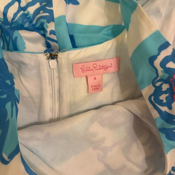 Lily Pulitzer Serena Dress Shoreley Blue Tossing The Line - Picture 4 of 4